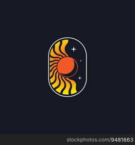 moon and sun logo vector