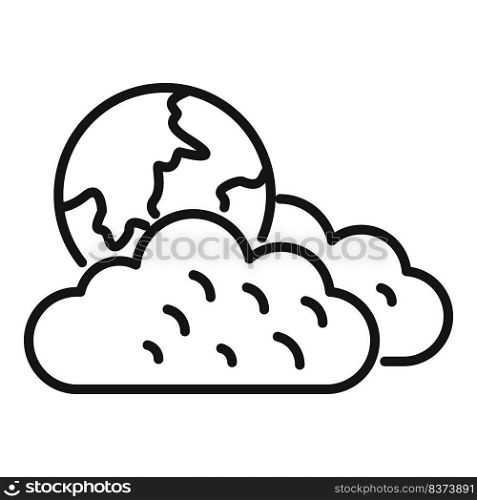 Moon cloudy icon outline vector. Weather cloud. Cold fog. Moon cloudy icon outline vector. Weather cloud