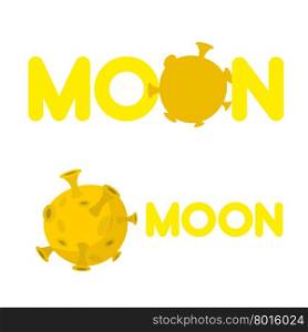 Moon. Companys logo with a yellow planet. Vector illustration&#xA;