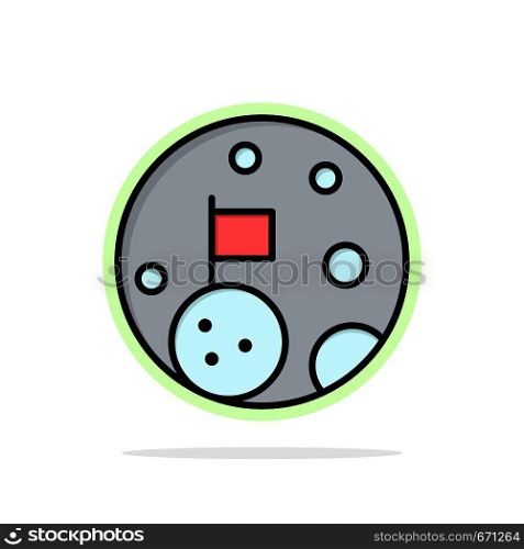 Moon, Flag, Space, Planet Abstract Circle Background Flat color Icon