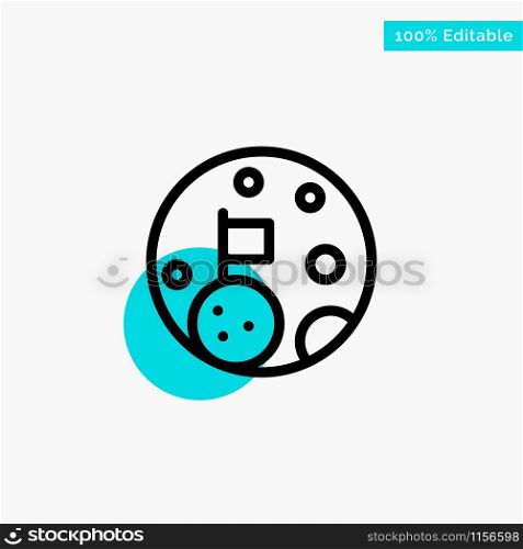 Moon, Flag, Space, Planet turquoise highlight circle point Vector icon