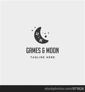 moon game logo design template vector illustration icon element - vector. moon game logo design template vector illustration icon element