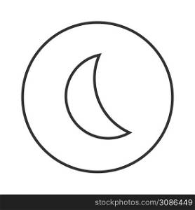 Moon icon. Crescent illustration symbol. Sign half luna vector neumorphism.