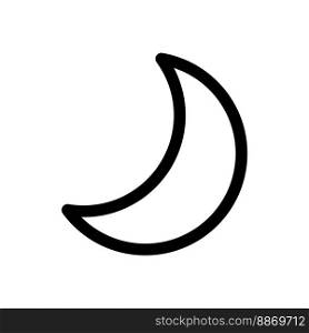 Moon icon line isolated on white background. Black flat thin icon on modern outline style. Linear symbol and editable stroke. Simple and pixel perfect stroke vector illustration