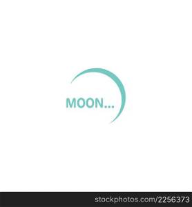 Moon icon logo flat design illustration template