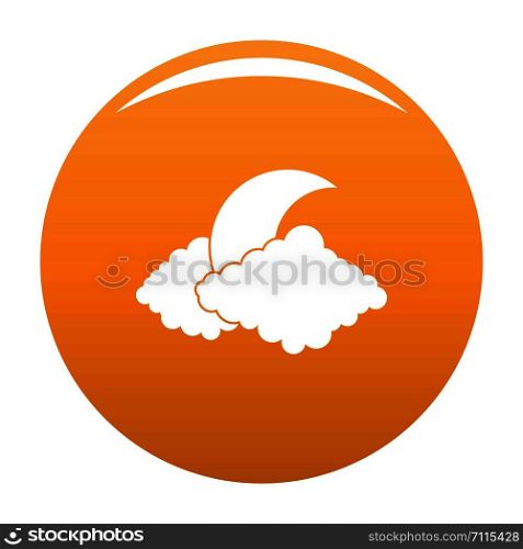 Moon icon. Simple illustration of moon vector icon for any design orange. Moon icon vector orange