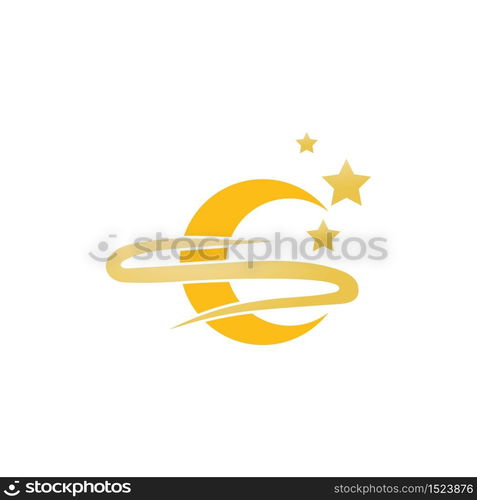 Moon ilustration logo vector template