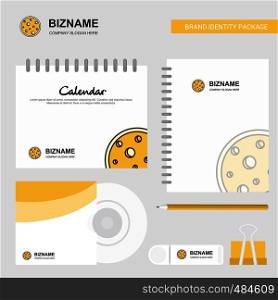 Moon Logo, Calendar Template, CD Cover, Diary and USB Brand Stationary Package Design Vector Template