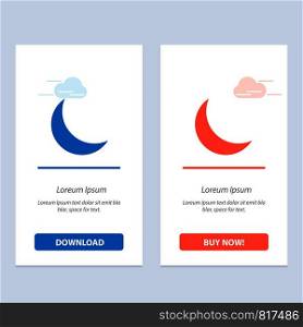 Moon, Night, Sleep, Natural Blue and Red Download and Buy Now web Widget Card Template