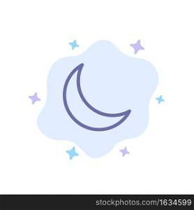 Moon, Night, Sleep, Natural Blue Icon on Abstract Cloud Background