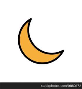 Moon, Night, Sleep, Natural  Flat Color Icon. Vector icon banner Template
