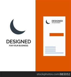 Moon, Night, Sleep, Natural Grey Logo Design and Business Card Template