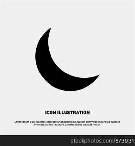 Moon, Night, Sleep, Natural solid Glyph Icon vector