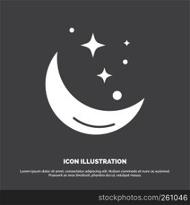 Moon, Night, star, weather, space Icon. glyph vector symbol for UI and UX, website or mobile application