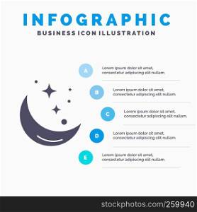 Moon, Night, star, weather, space Infographics Template for Website and Presentation. GLyph Gray icon with Blue infographic style vector illustration.