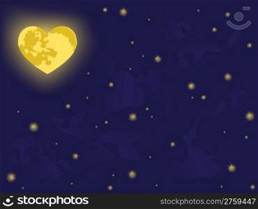 moon on night sky. vector backgrounds