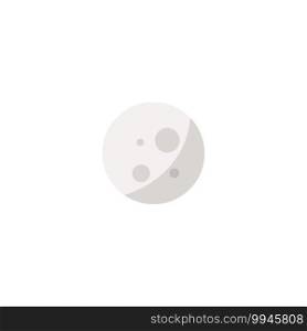 Moon phase. Full moon. Flat color icon. Isolated weather vector illustration