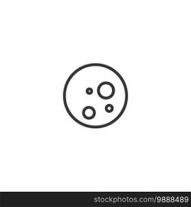 Moon phase thin line icon. Full moon. Isolated outline weather vector illustration