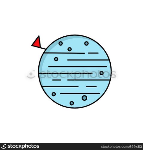 moon, planet, space, squarico, earth Flat Color Icon Vector