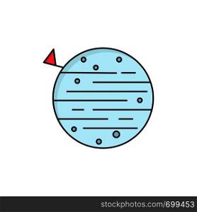 moon, planet, space, squarico, earth Flat Color Icon Vector