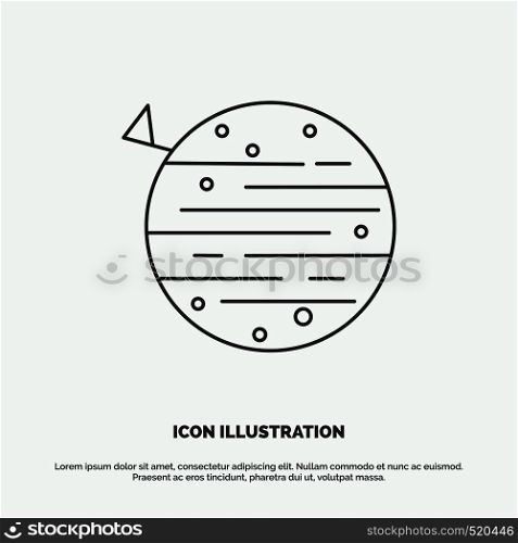 moon, planet, space, squarico, earth Icon. Line vector gray symbol for UI and UX, website or mobile application. Vector EPS10 Abstract Template background