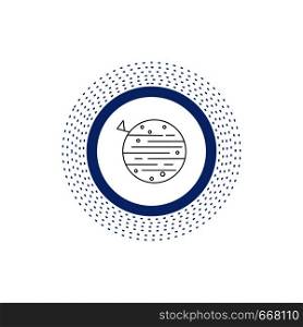 moon, planet, space, squarico, earth Line Icon. Vector isolated illustration. Vector EPS10 Abstract Template background