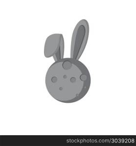 moon rabbit theme vector art logo. moon rabbit theme vector art logo illustration