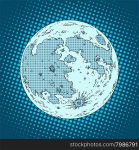 moon satellite planet pop art retro style. Astronomy and Astronautics. moon satellite planet
