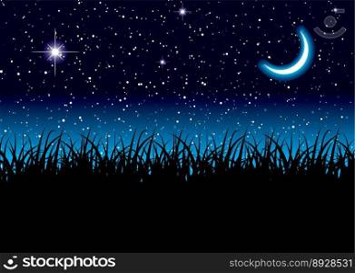 Moon space grass vector image