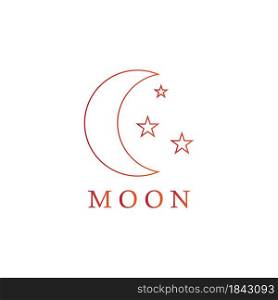Moon star vector icon illustration logo design.