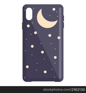 Moon stars phone case icon cartoon vector. Smartphone cover. Back template. Moon stars phone case icon cartoon vector. Smartphone cover