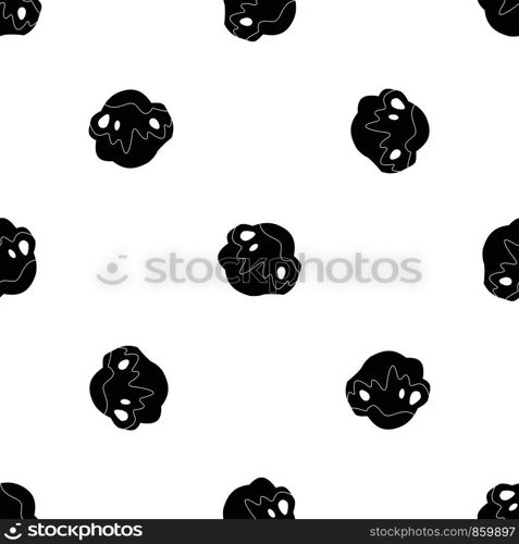 Moon stone pattern repeat seamless in black color for any design. Vector geometric illustration. Moon stone pattern seamless black