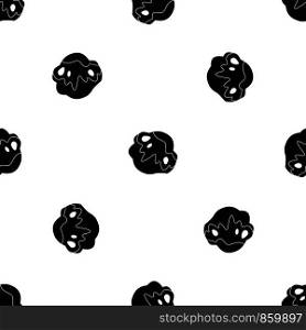 Moon stone pattern repeat seamless in black color for any design. Vector geometric illustration. Moon stone pattern seamless black
