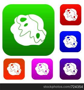 Moon stone set icon in different colors isolated vector illustration. Premium collection. Moon stone set collection