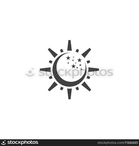 Moon sun graphic design template vector isolated