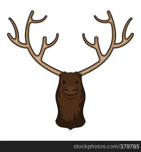 Moose head icon. Cartoon illustration of moose head vector icon for web. Moose head icon, cartoon style