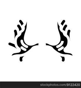 moose horn animal glyph icon vector. moose horn animal sign. isolated symbol illustration. moose horn animal glyph icon vector illustration