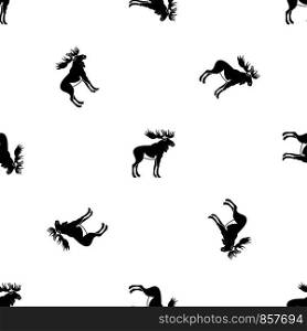 Moose pattern repeat seamless in black color for any design. Vector geometric illustration. Moose pattern seamless black