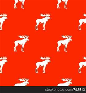 Moose pattern repeat seamless in orange color for any design. Vector geometric illustration. Moose pattern seamless