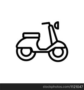 moped icon vector. A thin line sign. Isolated contour symbol illustration. moped icon vector. Isolated contour symbol illustration