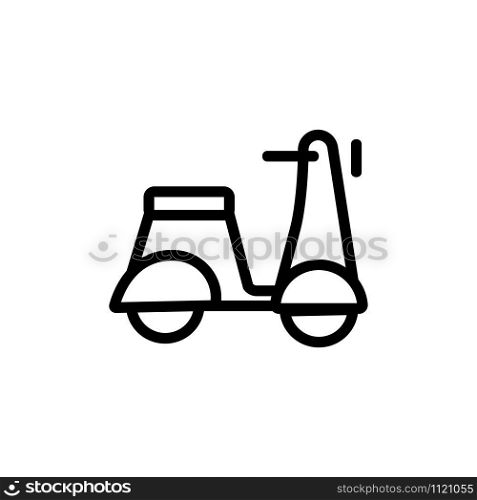 moped icon vector. A thin line sign. Isolated contour symbol illustration. moped icon vector. Isolated contour symbol illustration