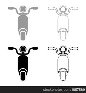 Moped Scooter Motorcycle Electric bike set icon grey black color vector illustration flat style simple image. Moped Scooter Motorcycle Electric bike set icon grey black color vector illustration flat style image