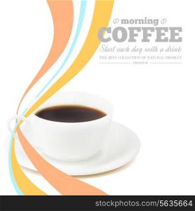 Morning coffee, the abstract design. Vector illustration.