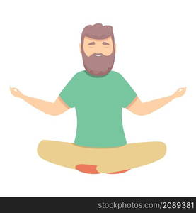 Morning meditation icon cartoon vector. Work health. Office thinking. Morning meditation icon cartoon vector. Work health