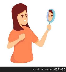 Morning mirror narcissism icon. Cartoon of Morning mirror narcissism vector icon for web design isolated on white background. Morning mirror narcissism icon, cartoon style