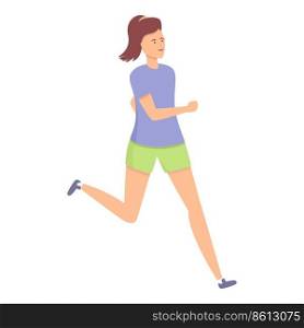 Morning run icon cartoon vector. Sport exercise. Kid healthy. Morning run icon cartoon vector. Sport exercise