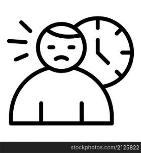 Morning stress icon outline vector. Panic attack. Mental fear. Morning stress icon outline vector. Panic attack