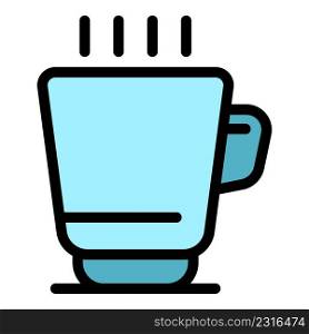 Morning tea mug icon. Outline morning tea mug vector icon color flat isolated. Morning tea mug icon color outline vector