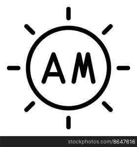 Morning time icon outline vector. World clock. Local timezone. Morning time icon outline vector. World clock