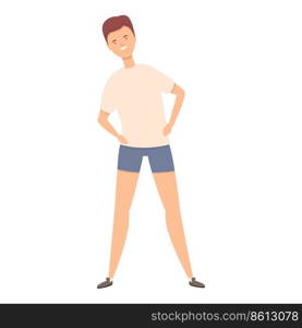 Morning training icon cartoon vector. Sport exercise. Kid healthy. Morning training icon cartoon vector. Sport exercise